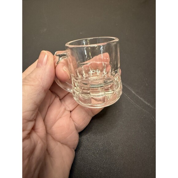 Vintage Federal Glass Beer Mug Shot Glass Miniature Barware F Shield Mark - Picture 2 of 5